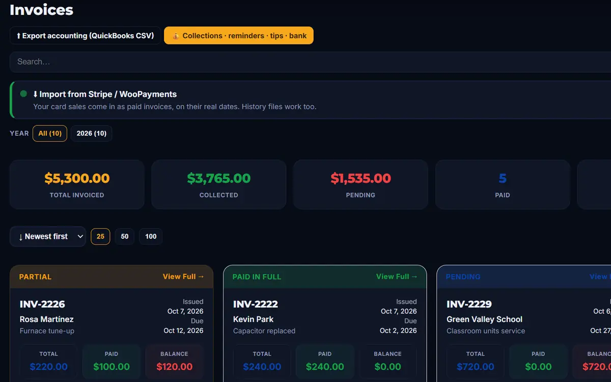BLUGGI invoices and collections